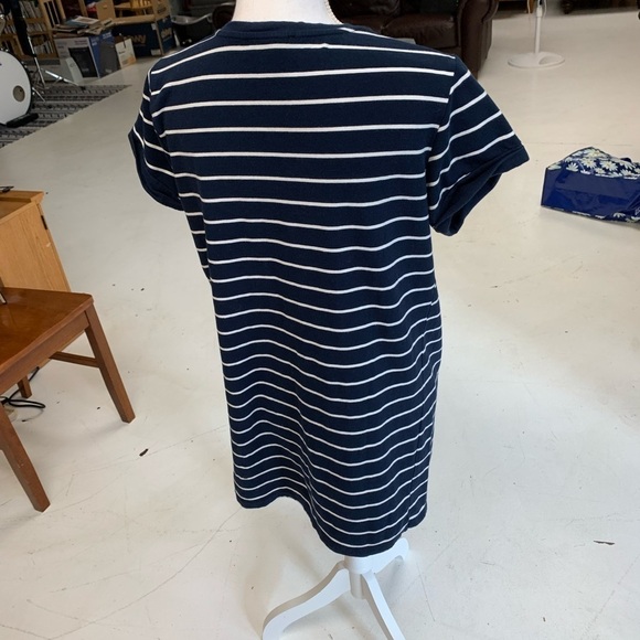 Lulu’s Cafe Society navy striped T shirt mini dress medium coastal chic - Picture 2 of 6